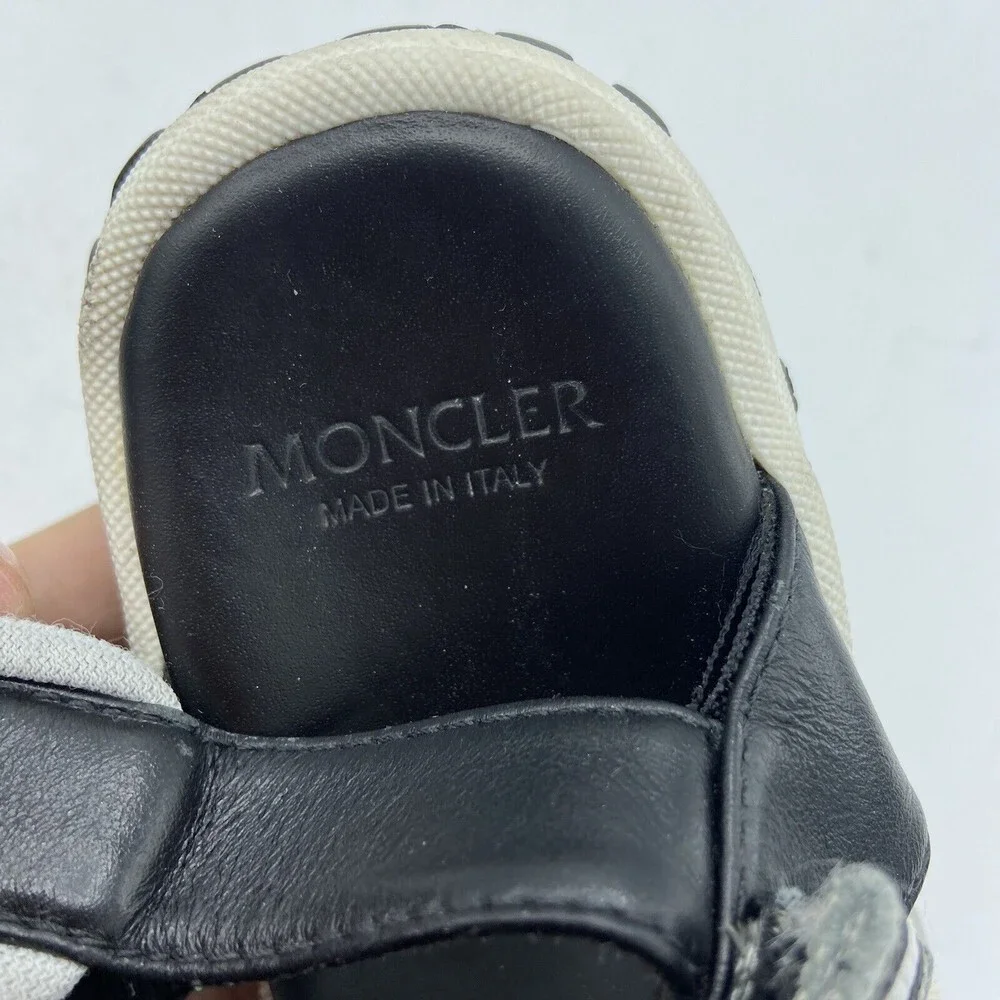 Moncler Enfant Logo Strap Flat Kids Sandals Black Sz EU 27 US 11